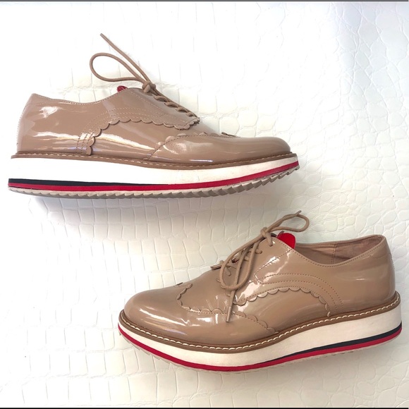 Zara | Shoes | Zara Nude Patent Leather Heart Platform Oxfords | Poshmark